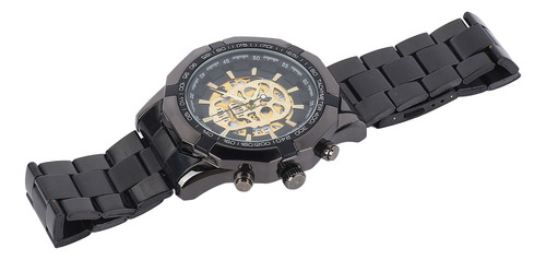 Relógio De Lazer Masculino Luminoso Com Caveira Oca De Aço