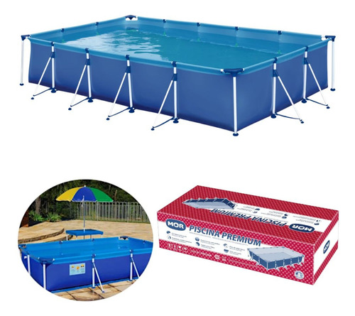 Kit Piscina Retangular Premium 10000l + Filtro 220v 3028 L/h