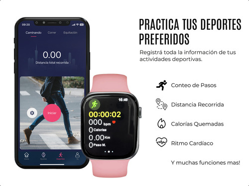 Smartwatch Reloj Inteligente Hombre Dama Celular Android Ios Caja Negro