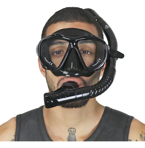 Kit De Mergulho Dive Motion Explorer Dry Cor Preto