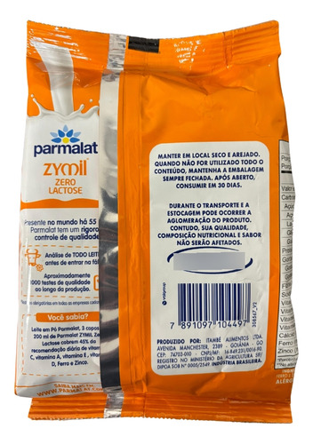 Leite Em Pó Integral Zymil Parmalat Zero Lactose 300g