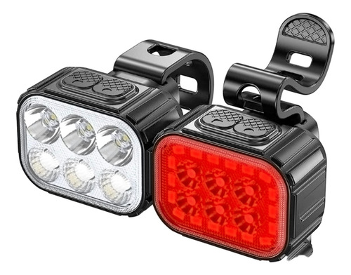 Kit Bike Farol Lanterna Traseira Led Recarregável Usb K203