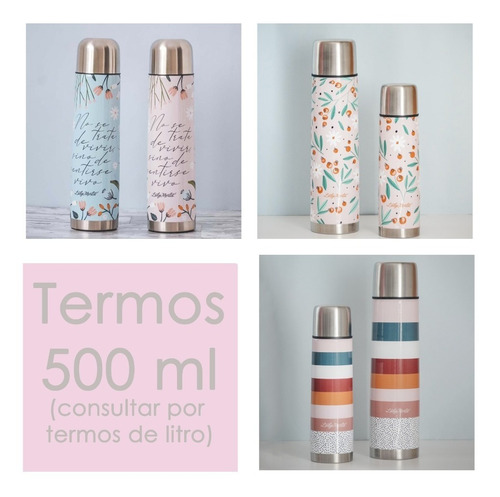 Termo Estampado Acero 500 Ml Para El Mate. Varios Disños