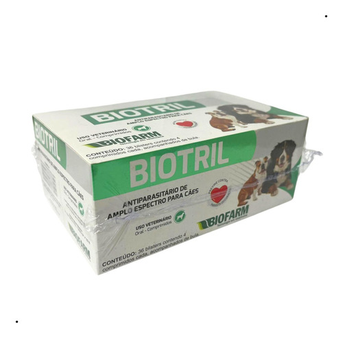 Biotril Antiparasitário 36 Blisters C/ 4 Comprimidos