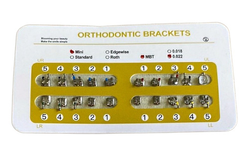 Brackets Metálico Mini Mbt 0.22 Hooks 3-4-5  X 05 Casos 