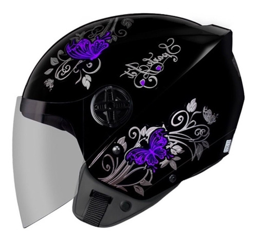 Capacete Ebf Spark Jet Aberto Speed Preto E Tifany Brilhante