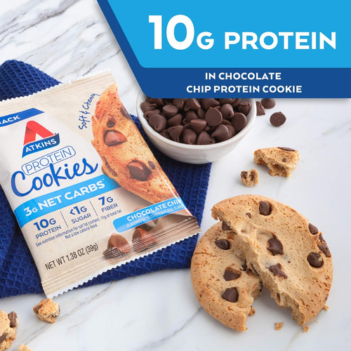 Galleta De Proteína Con Chispas De Chocolate, Rica En Fibra