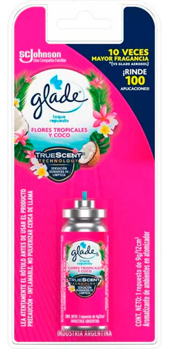 Repuesto Flores Tropicales Y Coco 9g Glade