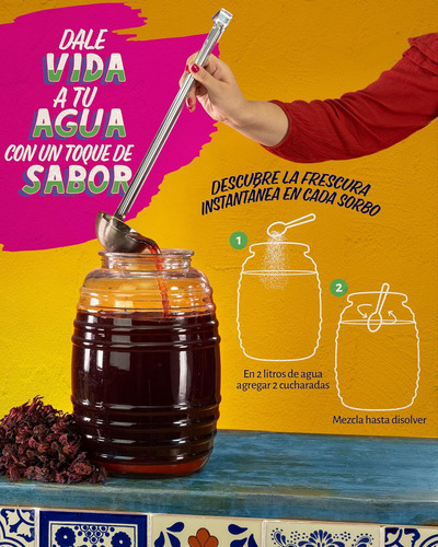 Polvo Para Preparar Bebida Sabor Jamaica 560 G - Rinde 50 L
