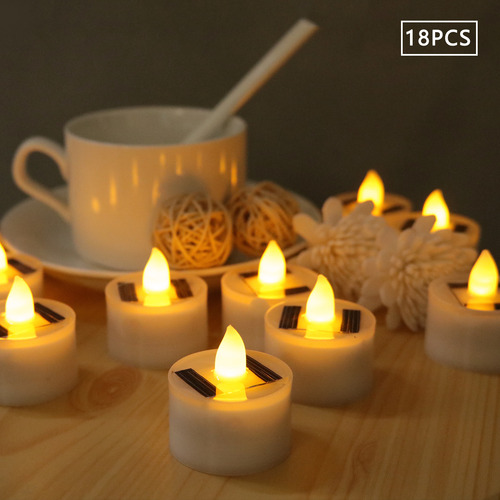 Velas Led Con Luz De Té Solar, Sin Llama, Para Exteriores