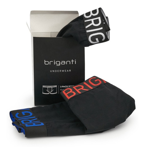 Imagen 2 de 10 de Boxer Pack X3 Hombre Algodon Briganti Calzoncillos Hxim09531