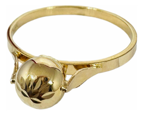 Anillo Bolita Facetada Oro18k 1.6grs T:15