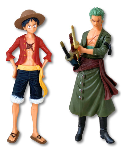 Kit One Piece Luffy E Zoro Bonecos Pvc Action Figure Coleção