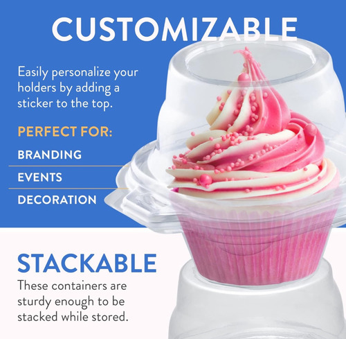 Contenedor / Domo Para Cupcake Individual 10 Piezas