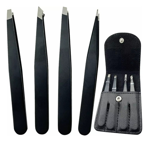 Pinzas De Cejas Profesionales De Acero Inoxidable 4 Piezas