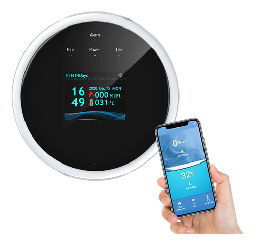 Detector De Fugas De Gas Wifi Y Alarma De Incendio De Pared