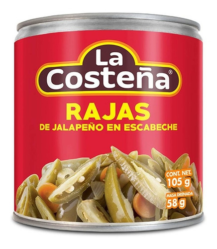 Imagen 2 de 4 de Chiles Jalapeños La Costeña En Rajas 105g