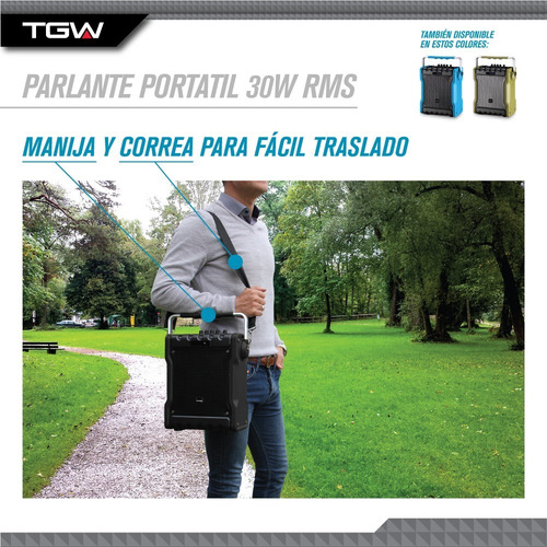 Imagen 5 de 10 de Parlante Portatil 30w Rms Negro Tagwood