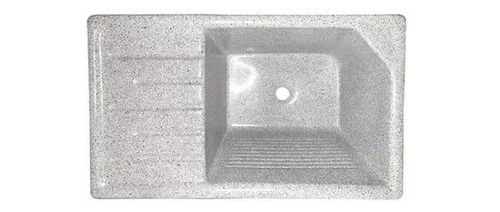 Pileta De Fibra Con Mesada Izquierda/derecha 75x46 Gris