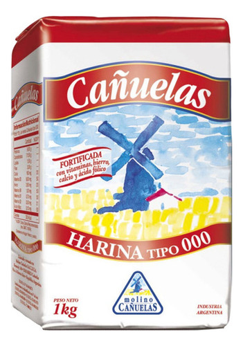 Harina Pureza Cañuelas 000 1kg Ultra Refinada Todos Los Usos