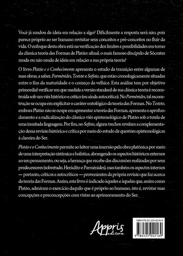 Platao E O Conhecimento, De Aurelio Oliveira Marques. Editorial Appris, Capa Mole, Edição 1 Em Português, 2023