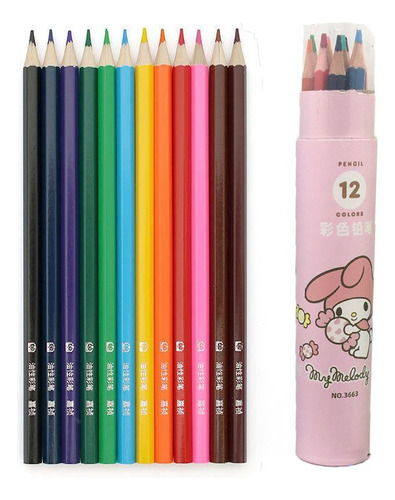 Lápis De Cor Multicolor Escolar 12 Cores Marcação Colorido