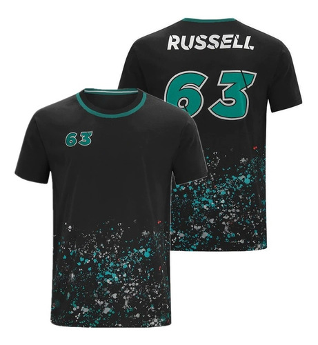 Polera Camiseta Poliéster G. Russell N°63 (b1) - Fórmula1