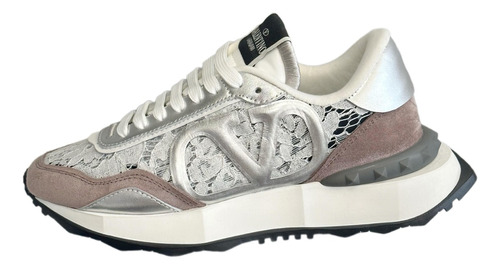  Tenis Valentino  Lacerrunner De Encaje Y Malla Mujer 