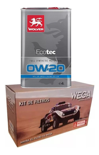Kit Aceite Wolver 0w20 Y 4 Filtros Fiat Argo/cronos 1.3 Wega