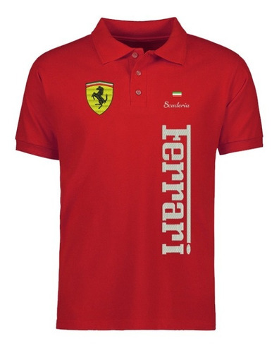 Playeras Ferrari Bordada Tipo Polo