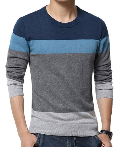 Blusa Con Cuello Redondo Y Bloque De Color For Hombre Chic