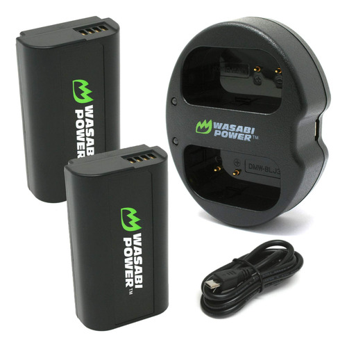 Wasabi Power Batería (paquete De 2) Y Cargador Usb Dual Pa.