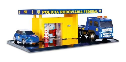 Kit De Policia Mini Posto De Brinquedo E Garagem Carrinho