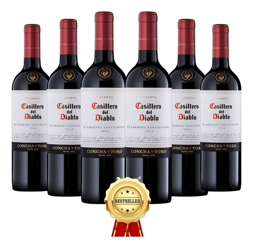 6x Casillero Del Diablo Reserva - Cabernet Sauvignon - 750ml