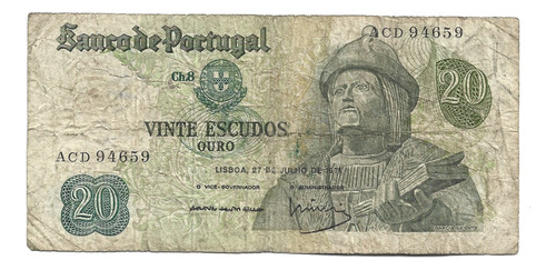 Liquido Excelente Billete De Portugal.  20 Escudos 1959