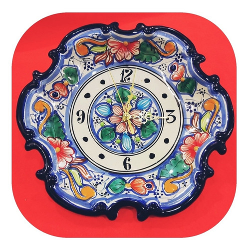 Imagen 1 de 1 de Reloj De Talavera Poblana Barroco 30 Cm En Color