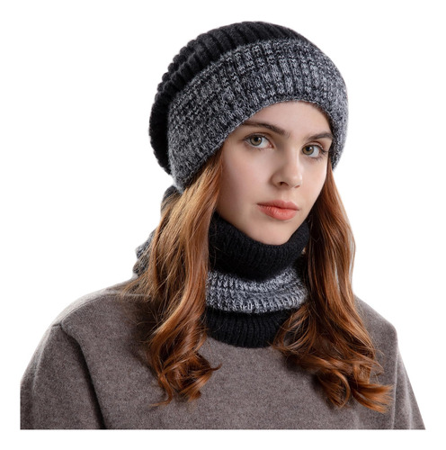 Gorro De Punto Invierno Cálido Conjunto De Gorro Y Bufanda