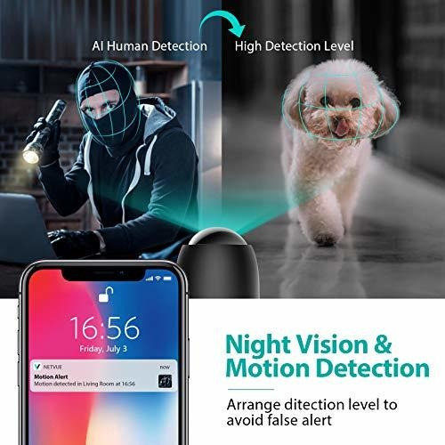 Netvue Indoor Camera, Cámara De Seguridad Mejorada Con...
