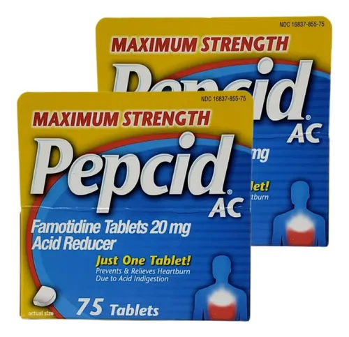 comprar Pepcid Ac Maxima Fuerza - Paquete De 2 Cajas - 75 Tabletas P