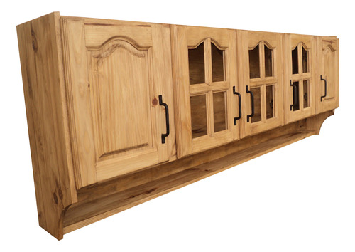 Alacena Maciza 1.80 Mts Std Estilo Campo Rustika Tono Roble Marrón Claro