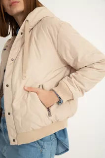 Campera Reversible Con Capucha Beige Mujer Portsaid