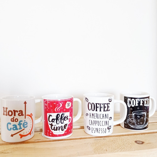 Imagem 6 de 6 de Caneca Xícara Café 100 Ml 4 Unidades