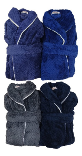 Bata Flannel Jackard Campomayo Con Embozo - Talles L O Xl