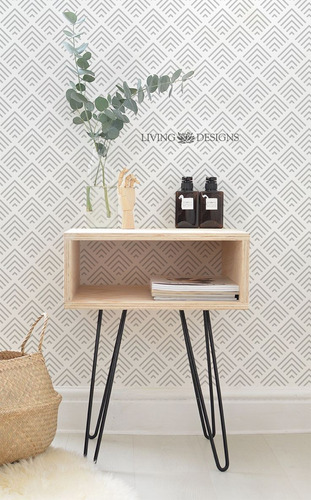 Imagen 3 de 5 de Plantilla Decorativa Angulos G F 60x85 Stencil Vinil