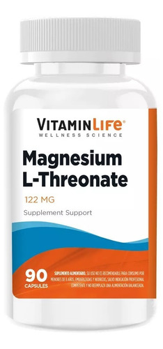  Magnesium L-theronate - Vitamin Life / 90 Cápsulas Sabor Sin Sabor