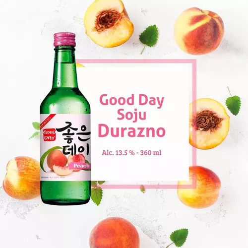 Soju Coreano Jinro Sabor Durazno 13%, De 360ml. - 2 Botellas