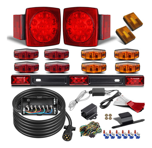 Partsam Kit Luz Led Sumergibl Para Remolque Camion 12 V 7 8