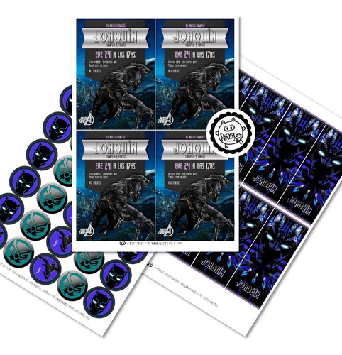 Kit Imprimible Textos Editables Pantera Negra Black Phanter