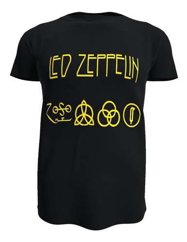 Polera Negra Led Zeppelin, 100% Algodón
