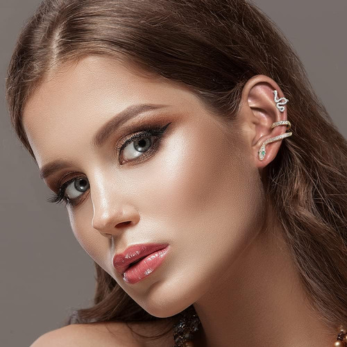 34 Piezas De Pendientes Ajustables De Oro Y Plata Para Mujer